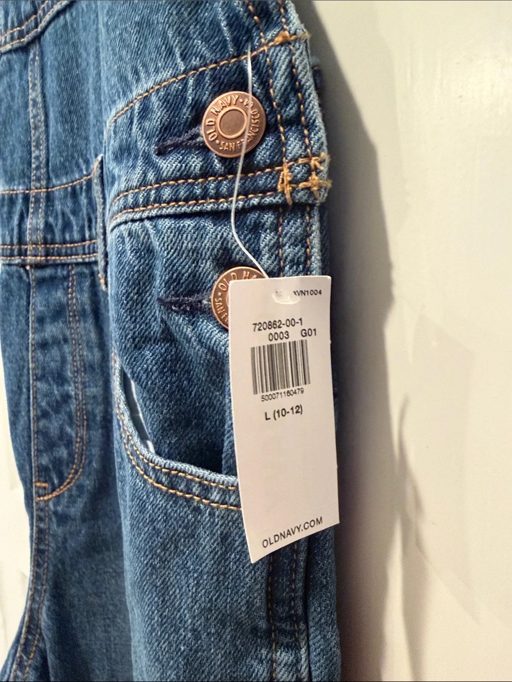 Old Navy Medium Blue Denim Overalls with Front Bib